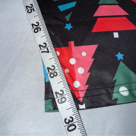DTPW Christmas Leggings Black Red Blue Green White X-Mas Tree Design Soft Cozy - Picture 5 of 8